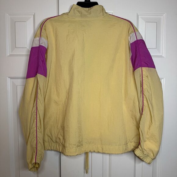 Vtg 90's Nike Windbreaker Adult L Track Jacket Yellow Pink Athletic Streetwear - Picture 8 of 10